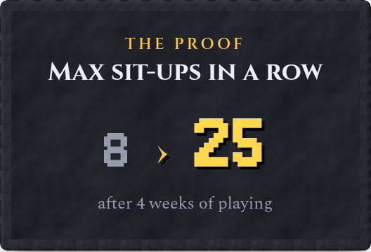 Max sit-ups in a row, before and after